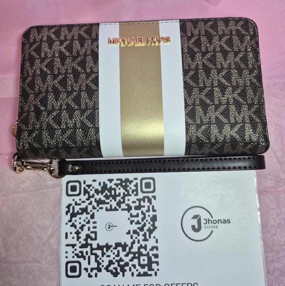Michael Kors Brown and Gold Wallet